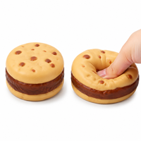 Jouet Squishy en forme de biscuit au chocolat, à remontée lente, en TPR, anti-stress, pour enfants et adultes, en packs cadeaux