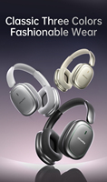 Casque sans fil supra-auriculaire argenté avec éclairage RGB étanche IPX4, jusqu'à 20 heures d'autonomie pour DJ, sport et voyage