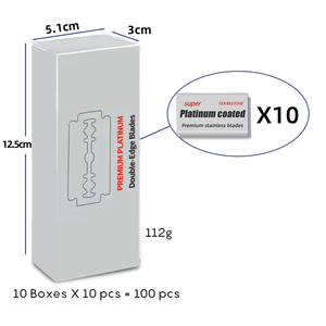 Lames <span class=keywords><strong>de</strong></span> <span class=keywords><strong>rasoir</strong></span> <span class=keywords><strong>de</strong></span> sécurité universelles Spolo D10-1, lot <span class=keywords><strong>de</strong></span> 100, double tranchant, en acier inoxydable, pour barbier, lames remplaçables - Product Image 5
