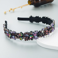 Bandeau Baroque complet en cristal pour femmes, accessoires pour cheveux, style rétro de luxe, mode européenne, à paillettes