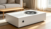 Produit phare : Cheminée au gaz naturel moderne, grande table de brasero extérieure en acier Corten, robuste, garantie 5 ans