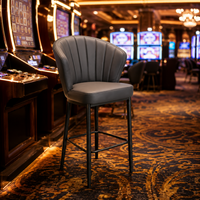 Fauteuil de bar de luxe SUCCESSOR avec siège à fente pour salles de jeux de casino, chaise en cuir premium avec base pivotante robuste