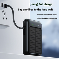 WM Power Bank Li-Polymer 10000mAh Tahan Air, Pengisian Daya Nirkabel Magnetik Tenaga Surya, Pengisian Cepat, Ultra Tipis, LED, Terlaris