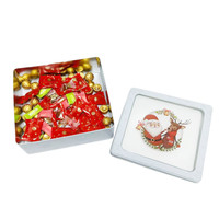 Boîte en métal carrée pour bonbons et chocolats, de qualité alimentaire, en fer blanc, avec couvercle en PVC, directement de l'usine, vide, pour biscuits