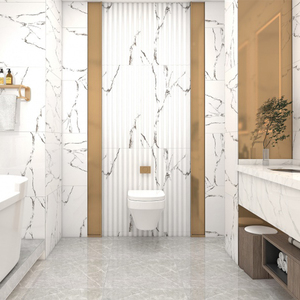 Azulejos de Porcelana Modernos con Acabado Brillante, Diseño de Mármol, para Pisos y <span class=keywords><strong>Terrazas</strong></span>, 60x60cm, Textura de Piedra, para Villas y Edificios, Fábrica de Foshan - Product Image 2