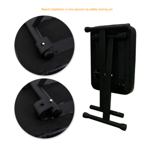 K-705-1B 3-Level Height Adjustment Adjustable <b>Metal</b> Folding Piano Keyboard <b>Bench</b> - Product Image 6