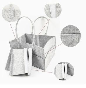 おむつキャディオーガナイザー携帯用ベビーバスケット交換テーブルバッグ保育園収納バスケットフェルト - Product Image 6