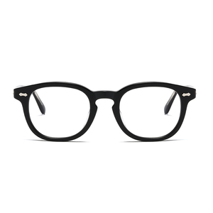 Round Full Rim Eyeglasses Solid Black Frame Resin Lens Anti-Uv Lightweight Unisex Adults Vision Correction Frames - Product Image 6