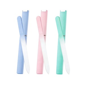 <span class=keywords><strong>Lime</strong></span> à ongles double face en verre cristal sablé, emballage sac PVC, outil de manucure portable, rangement pratique - Meilleure vente - Product Image 5