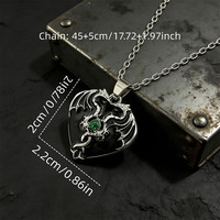 Pedido Mínimo 2 - Collar con Colgante de Doble Dragón y Corazón Negro, Superventas, para Hombre y Mujer, Accesorios de Joyería de Moda, Opción de Regalo