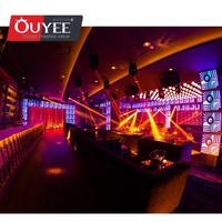 Décoration intérieure moderne de bar lounge et de boîte de nuit avec fournitures d'éclairage LED et mobilier de bar