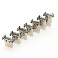 Connecteur USB 3.1 Type-C femelle à montage droit, 16 contacts, 5A, en cuivre non blindé, sur bande et bobine