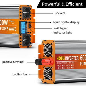 <span class=keywords><strong>Convertisseur</strong></span> d'ondes sinusoïdales pures HOULI de <span class=keywords><strong>1000W</strong></span> à 7000W, 12V/24V DC vers 220V AC, pour voiture, camping-car, système solaire - Product Image 3
