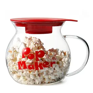 Magnetron Popcorn Popcorn Popcorn Emmer Magnetron Kommen Mini Machine Veilige Borosilicaat Glas 3-In-1 Siliconen Deksel Popcorn Makers