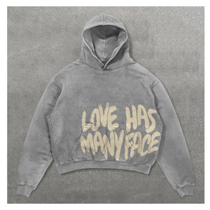 Hoodie surdimensionné personnalisé de haute qualité, impression DTG, fabricants de hoodies pour hommes, effet délavé, streetwear, hoodies à enfiler - Product Image 5