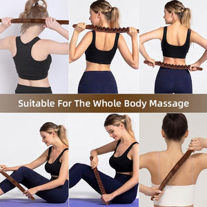 Bâton de <span class=keywords><strong>massage</strong></span> en plastique Offres Spéciales 37 perles de hêtre carbonisé brûleur de graisse masseur ensemble de masseur de ventre en bois - Product Image 5