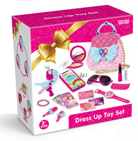 Kit de maquillage pour enfants pour filles ensemble de déguisement pour tout-petits avec sac à main princesse rose, téléphone, bijoux et carte de débit