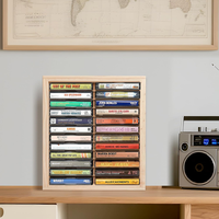 Support de cassette en bois personnalisé, support de cassette en bois pour 40 cassettes, étagère de rangement en bois, boîte de rangement en bois