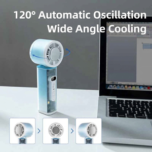 Creative 120 °   Ventilateur portable de bureau à 100 vitesses oscillantes, turbo-refroidissant, haute vitesse, avec veilleuse et fonction <span class=keywords><strong>SOS</strong></span> - Product Image 3