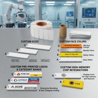 Étiquette RFID flexible pour bouteille de gaz sur métal, forme incurvée, adhésion pour réservoir d'oxygène, imprimable UHF