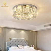 Plafonnier LED rond moderne de style nouveau, en cristal, pour salon, de style romantique français, luminaire décoratif artistique créatif américain