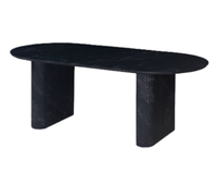 Table à manger ovale moderne nordique, entièrement en MDF, meuble stable pour cuisine, restaurant, café minimaliste, réception durable