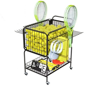 Carrinho de Armazenamento Moderno para Raquetes de Tênis, Pickleball e Beisebol com Suporte Expositor para Uso Interno/Externo - Em Estoque - Product Image 1