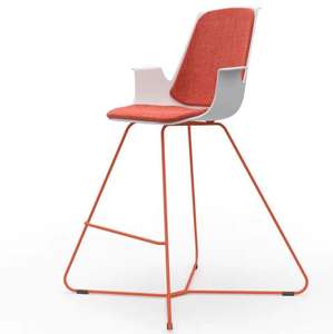 Muebles de entrenamiento Silla de <span class=keywords><strong>Bar</strong></span> de oficina ergonómica de malla moderna Silla de Taburete de <span class=keywords><strong>Bar</strong></span> alto de metal - Product Image 3