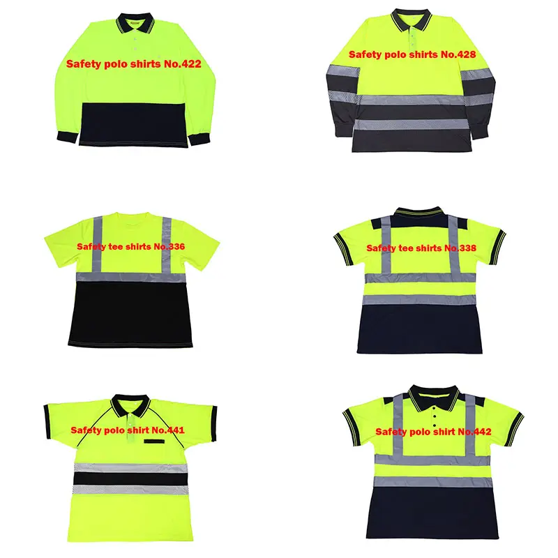 Custom uomo ad alta visibilità abbigliamento di sicurezza riflettente Hi Vis felpe di sicurezza Polo con Logo riflettente