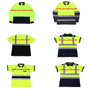 Roupas de segurança refletivas de alta visibilidade para homens, camisas polo de segurança personalizadas com logotipo reflexivo