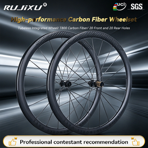 RUJIXU Guangdong Vélo de route 40 mm de hauteur, frein à disque en fibre de carbone T800, 24H, rayons en fibre de carbone de 3,7 mm, pignon à cliquet 36T avant/arrière - Product Image 1