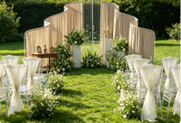 Arche de mariage spirale en métal blanc, support incurvé ondulé pour fleurs, cadre circulaire pour décoration de scène de cérémonie de mariage