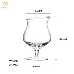 Vetreria unica Brandy a gambo corto di vetro smussato 250ml <span class=keywords><strong>bianco</strong></span>/<span class=keywords><strong>vino</strong></span> rosso bicchieri con beccuccio - Product Image 6