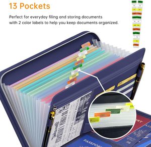 Chống cháy accordion tập tin tổ chức 13 túi mở rộng thư mục tập tin với đa-túi giấy thư mục dây kéo nhãn cho A4 thư - Product Image 5