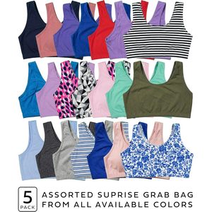 FOXA Women's Cotton Spandex Workout <b>Bra</b> 4 Way <b>Stretch</b> Pullover Sport Comfort <b>Bra</b> Multi Pack - Product Image 2