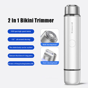 Dual <b>Head</b> Electric Shaver 2 in 1 Bikini Trimmer for Women Waterproof Body Pubic Rechargeable <b>Razor</b> for Armpit Leg Body Facial - Product Image 1