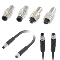 Connecteur étanche M5 à faible MOQ, IP67, 2/4 broches, blindé, mâle/femelle, pour applications automobiles/marines
