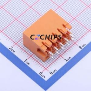 KF2EDGEVC-3.5-2*5P Plug-in Terminal Block Through hole,P=3.5mm Connector Board-to-Board / Socket - Closed 2x5P 3.5mm Orange - Product Image 2