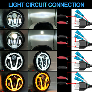 Nuevos Faros LED Redondos de 7 Pulgadas, Resistentes al Agua IP67, Luz Amarilla y Blanca, Haz Alto/Bajo para <span class=keywords><strong>Wrangler</strong></span>, para Motocicleta, 12V 24V - Product Image 5