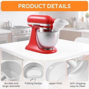 Entonnoir en silicone pour cuisine, mélangeur pliable, compatible lave-vaisselle, accessoire de pâtisserie, bec verseur anti-salissure pour œufs, compatible - Product Image 3