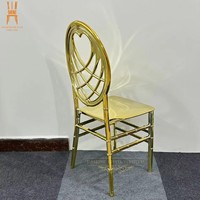 Chaise Chiavari empilable plaquée or brillant en PP, directement de l'usine, pour hôtels, mariages et événements