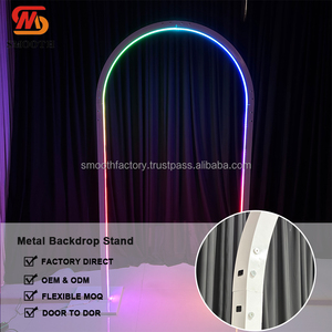 2025 Custom SMOOTH <b>Wedding</b> <b>Arch</b> with Glowing Metal Backdrop Stand and LED Light Aisle Hot for Party Events Decor - Product Image 2