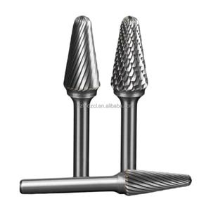 Fraise rotative conique à tête ronde de type L, simple ou double coupe, pour le meulage, le débavurage et la découpe - Product Image 1