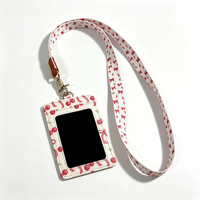 Porte-carte d'identité personnalisé en polyester/RPET, cordon de téléphone détachable, crochet durable, résistant à l'eau, logo personnalisé, badge horizontal/vertical