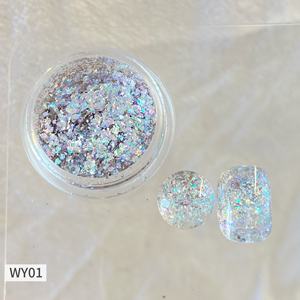 Großhandel Trend White ning Platinum Nagellack Gel Neue große Pailletten Sparkling Toe Art Spiegel pulver - Product Image 6