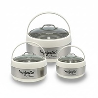 Ensemble de chauffe-plats isothermes en acier inoxydable unique, 3 pièces |   Ensemble de casseroles isothermes à double paroi pour la cuisine et la salle à manger