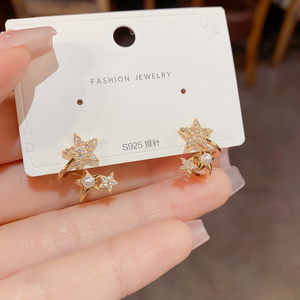 Boucles <span class=keywords><strong>d</strong></span>'oreilles clous plaquées or Resoul, avec zircon cubique, style ear climber, perles <span class=keywords><strong>d</strong></span>élicates, <span class=keywords><strong>bijoux</strong></span> minimalistes - Product Image 4