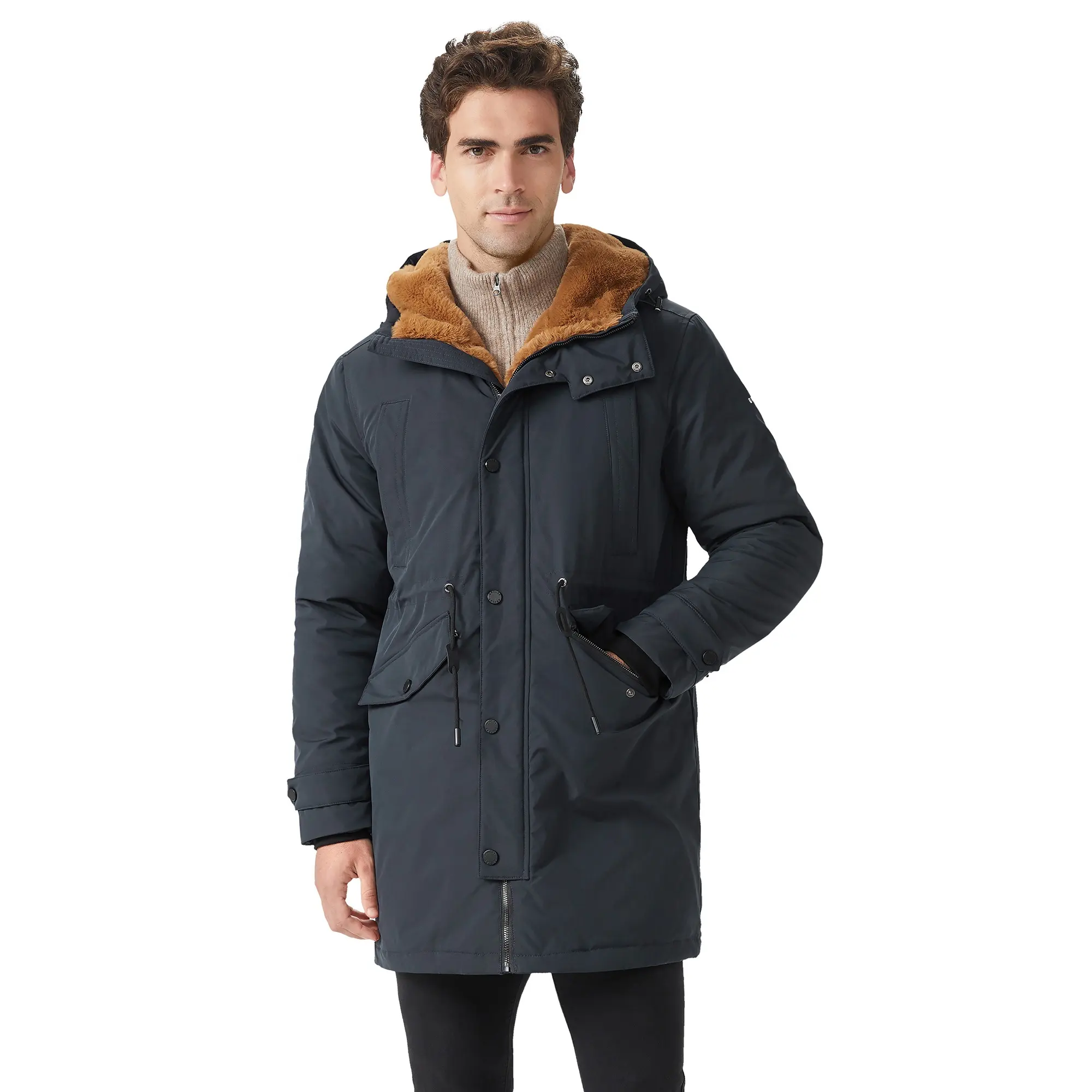 Wholesale Parka Coat Winter Men Waterproof Hooded Jacket Quilted Jacket