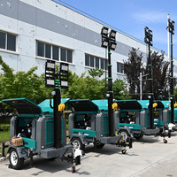 Torre de Iluminación con Generador Diésel Perkins de 9kva, 10kva, 12kva, 15kva, 20kva, 25kva, Joystick Manual, 1.8-8M, con EPA