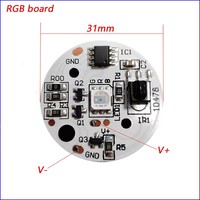 Placa Pcb LED RGB SMD de 5V, Control remoto de 31mm de diámetro, 24 teclas, Base de madera, fuente de luz nocturna, Cable USB de 1,5 m, componentes de lámparas de alambre